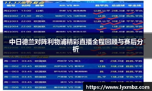 中日德兰对阵利物浦精彩直播全程回顾与赛后分析